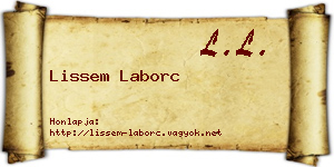 Lissem Laborc névjegykártya